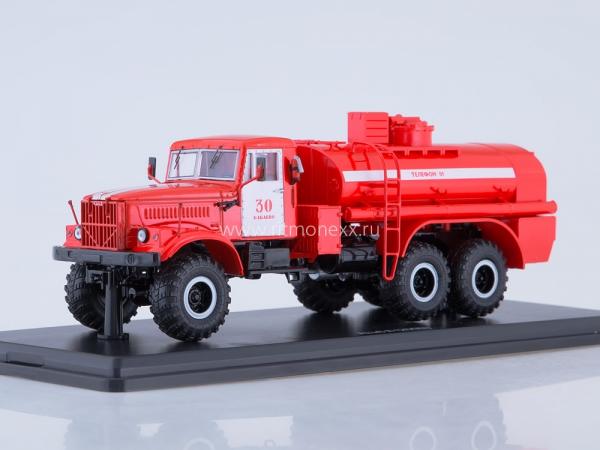 КРАЗ-255Б (АЦ-8,5 ) Пожарная цистерна (Start Scale Models (SSM)) [1971г., красный, белая полоса, 1:43]