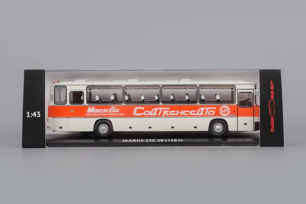 Икарус (Ikarus) -250.58 Совтрансавто (Classicbus) [1980г., белый, красная полоса, надпись "Совтрансавто", 1:43]