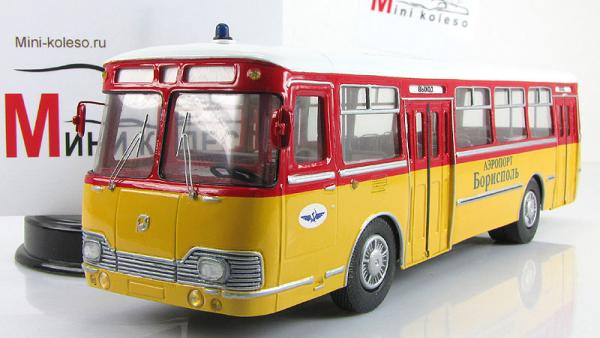 ЛиАЗ-677П перонный (Vector-Models) [1970г., красный/желтый/белый, 1:43]