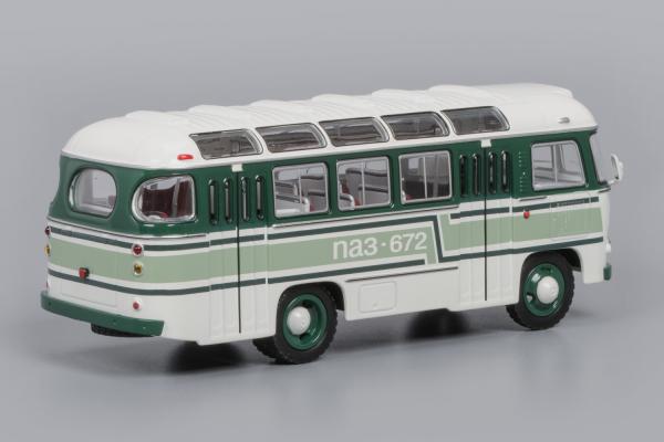 ПАЗ-672 (Classicbus) [1980г., белый, зелёно-черные полосы, 1:43]