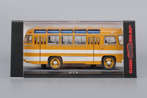 ПАЗ-672 (Classicbus) [1980г., охра, белые полосы, 1:43]