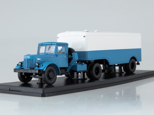 МАЗ-200В с полуприцепом МАЗ-5217 (Start Scale Models (SSM)) [1957г., белый/синий, 1:43]