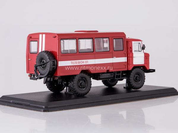 НЗАС-3964 (ГАЗ-66) Вахтовый автобус (Start Scale Models (SSM)) [1966г., красный, 1:43]